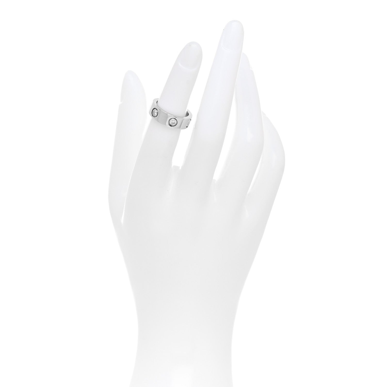 Cartier 18K White Gold 6 Diamond 5.5mm LOVE Ring 47 4 2 of 8