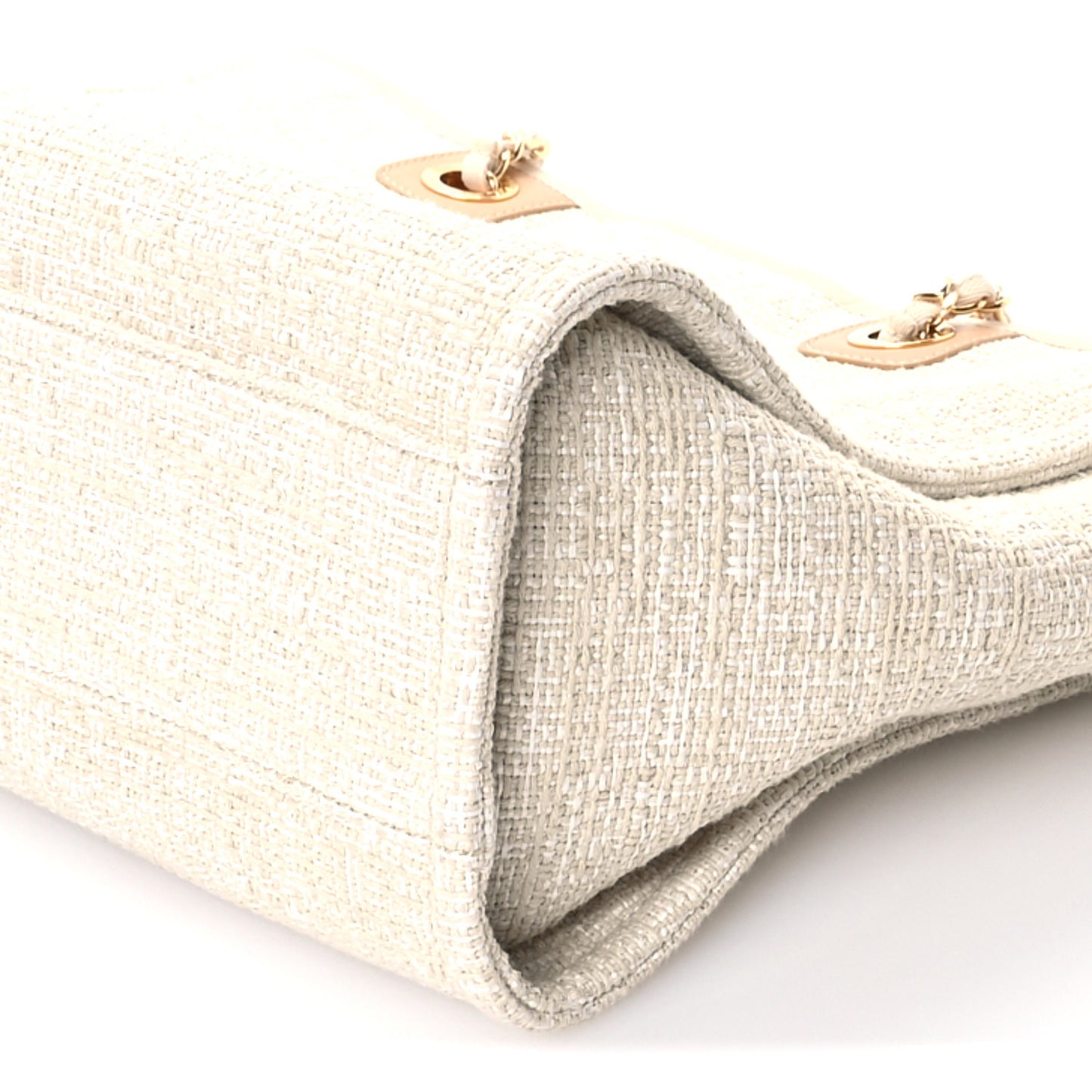 Lurex Boucle Small Deauville Tote Ivory