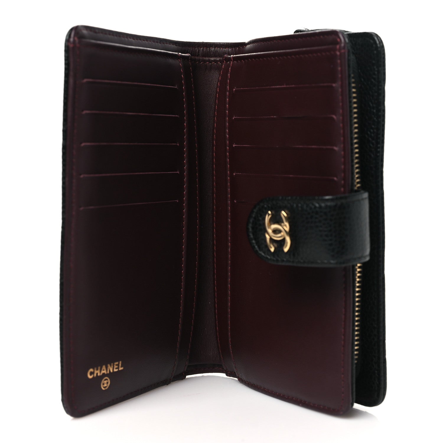 Chanel Caviar Quilted Zipped Pocket Wallet Black 6 of 11