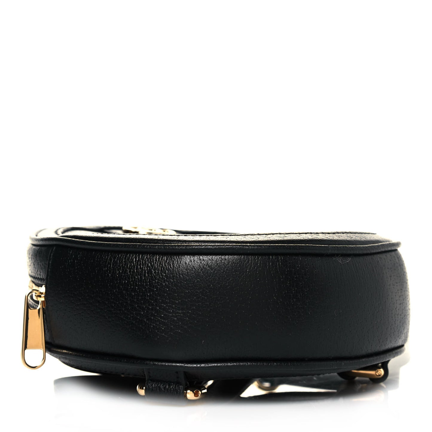 Grained Calfskin Web Mini Ophidia Round Backpack Black