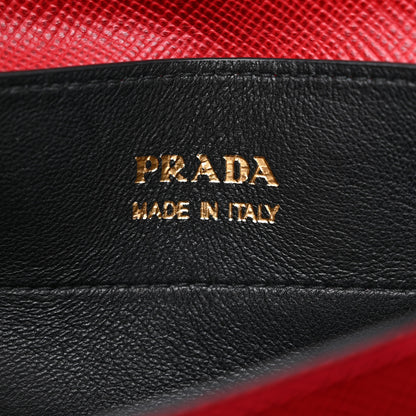 Prada Saffiano Cuir Large Double Bag Fuoco Black 6 of 9