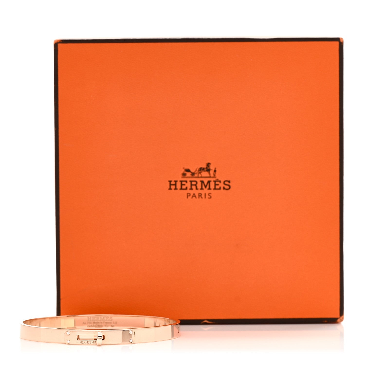 Hermes 18K Rose Gold Diamond PM Kelly Bracelet LG 4 of 4
