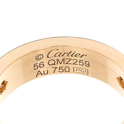 Cartier 18K Yellow Gold 3 Diamond 5.5mm LOVE Ring 56 7.5 4 of 4