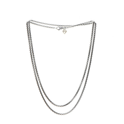 David Yurman Sterling Silver 2.7mm Small Box Chain Necklace 32" 3 of 6