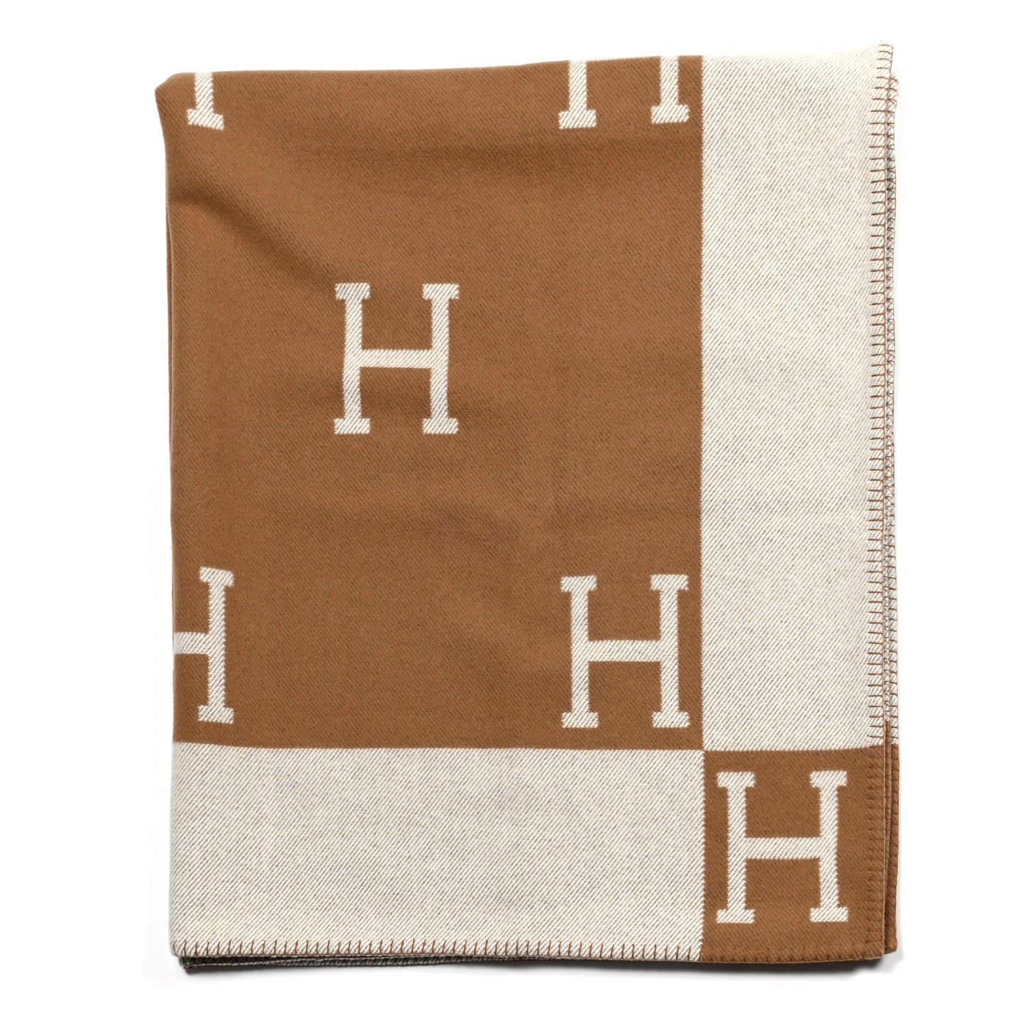 Wool Cashmere Avalon Blanket Ecru Camel