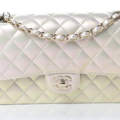 Chanel Iridescent Lambskin Quilted Medium Double Flap Ivory 8 of 11