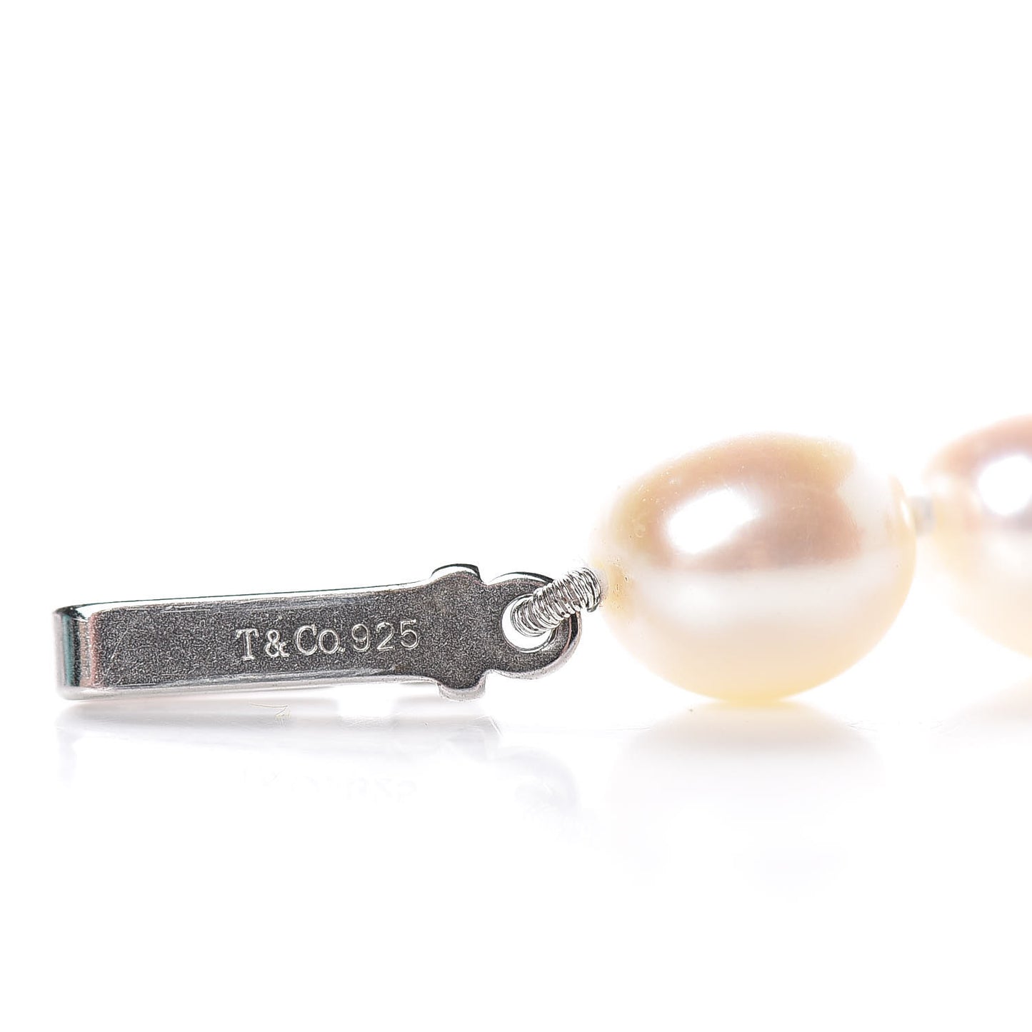 Sterling Silver Pearl 7mm Strand Twist Clasp Necklace