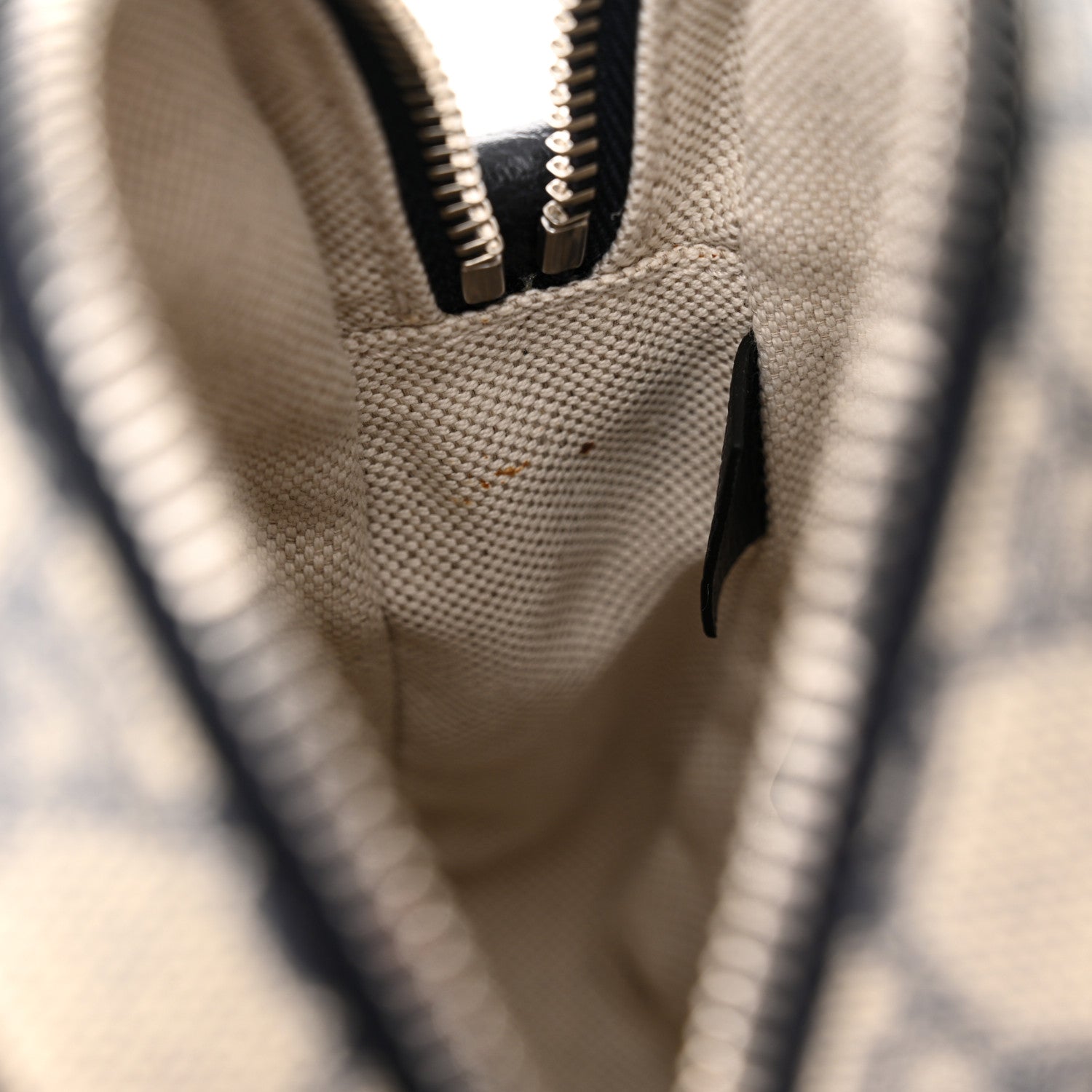 Gucci GG Supreme Monogram Textured Dollar Calfskin Web Mini Ophidia Double Zip Messenger Bag Beige Blue 11 of 11