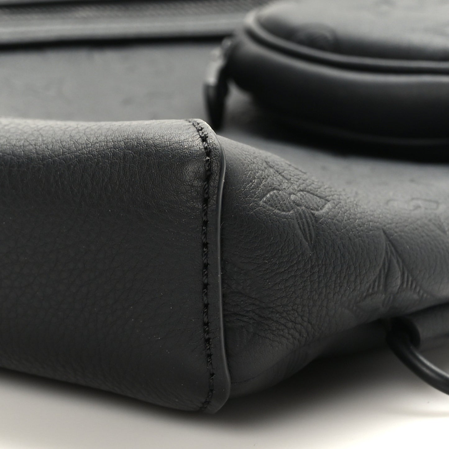 Calfskin Shadow Monogram Duo Slingbag Black