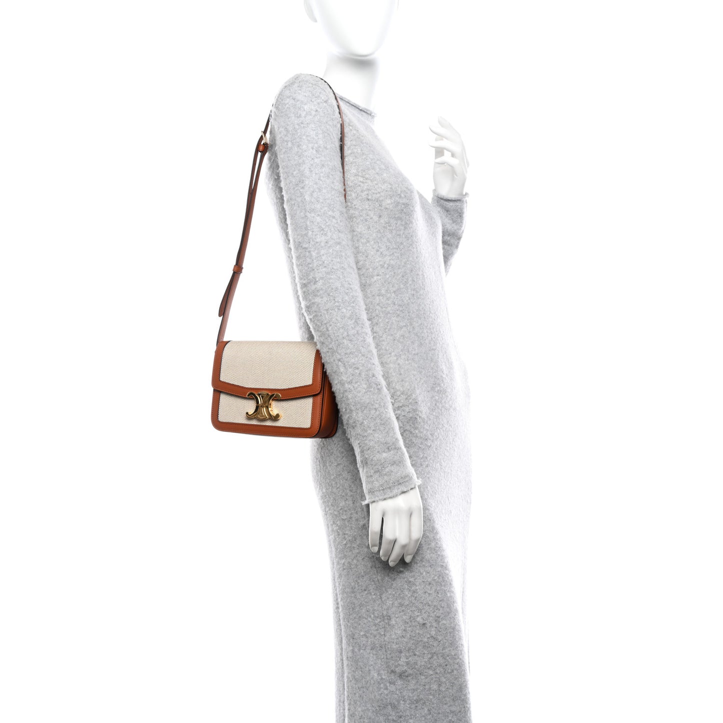 Textile Natural Calfskin Teen Triomphe White Tan