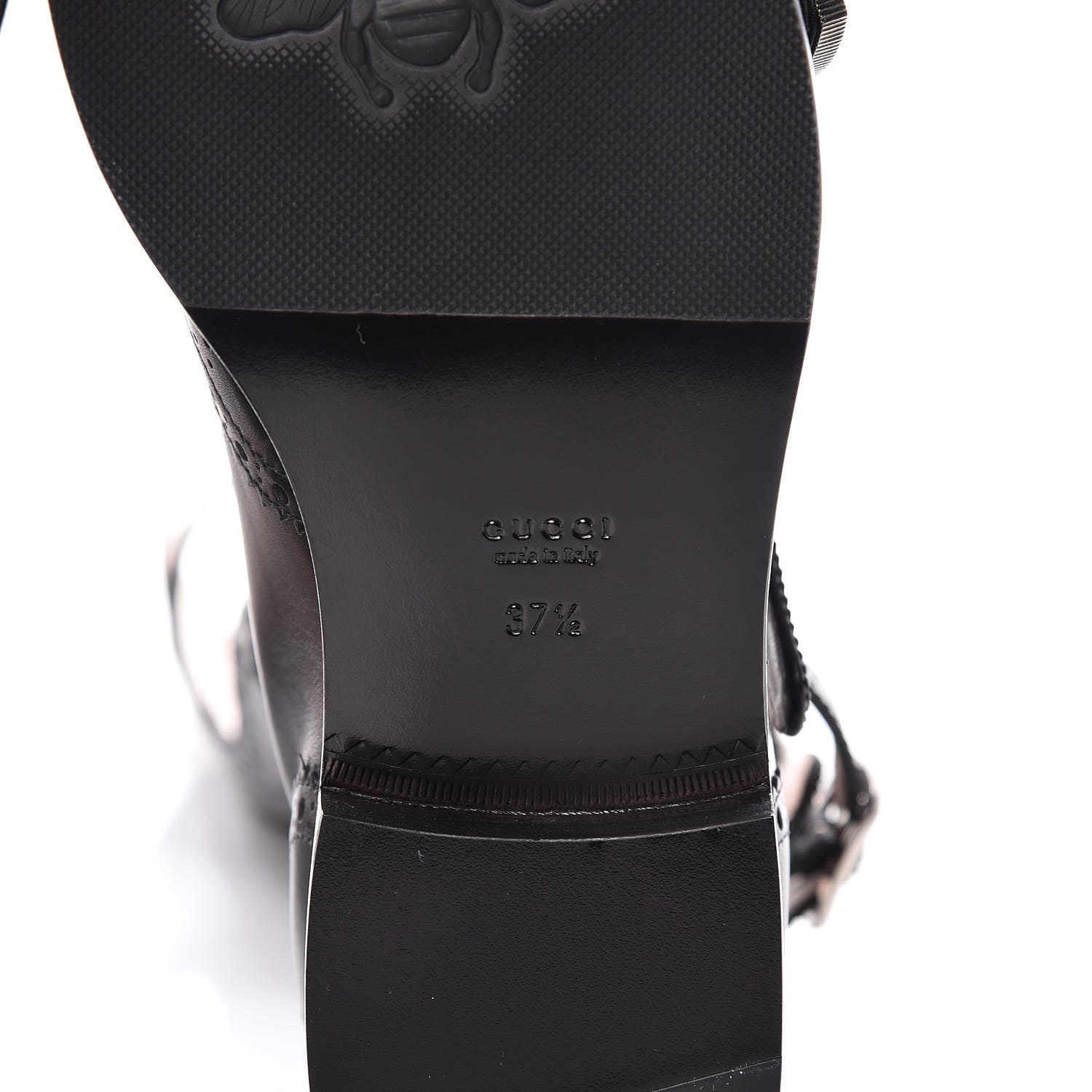 Gucci Calfskin Queercore Brogue Knee High Boots 37.5 Black 7 of 12
