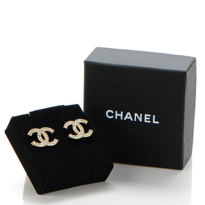 Chanel Crystal CC Earrings Silver 5 of 5