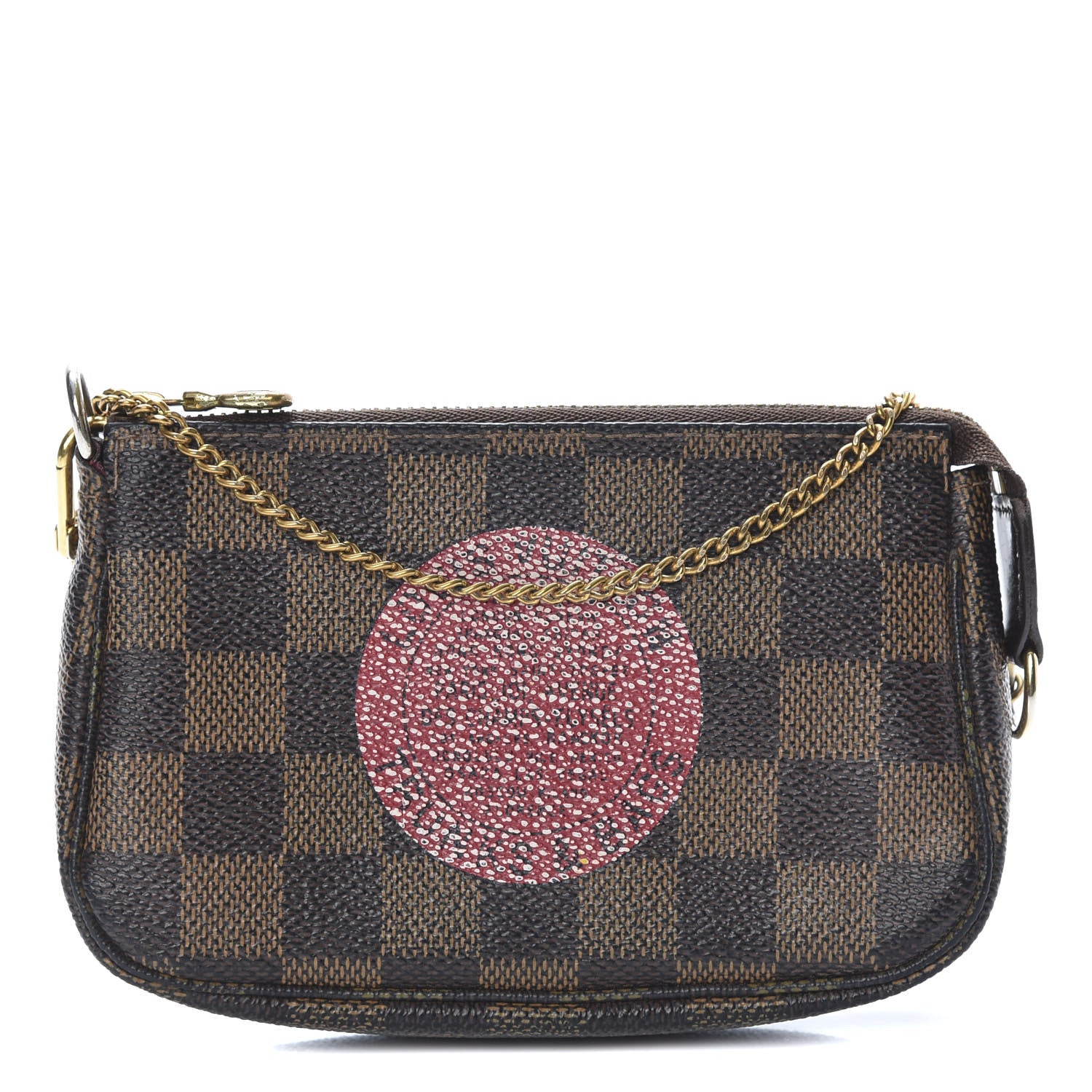 Louis Vuitton Damier Ebene Complice Trunks and Bags Mini Pochette Accessories Red 1 of 11