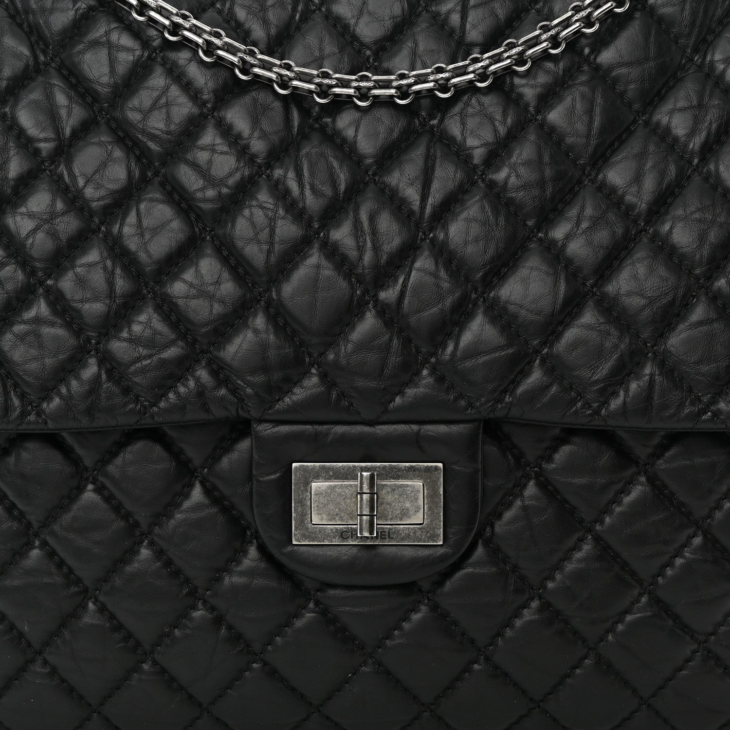 Chanel Aged Calfskin Reissue XL Maxi Flap Black 8 of 15