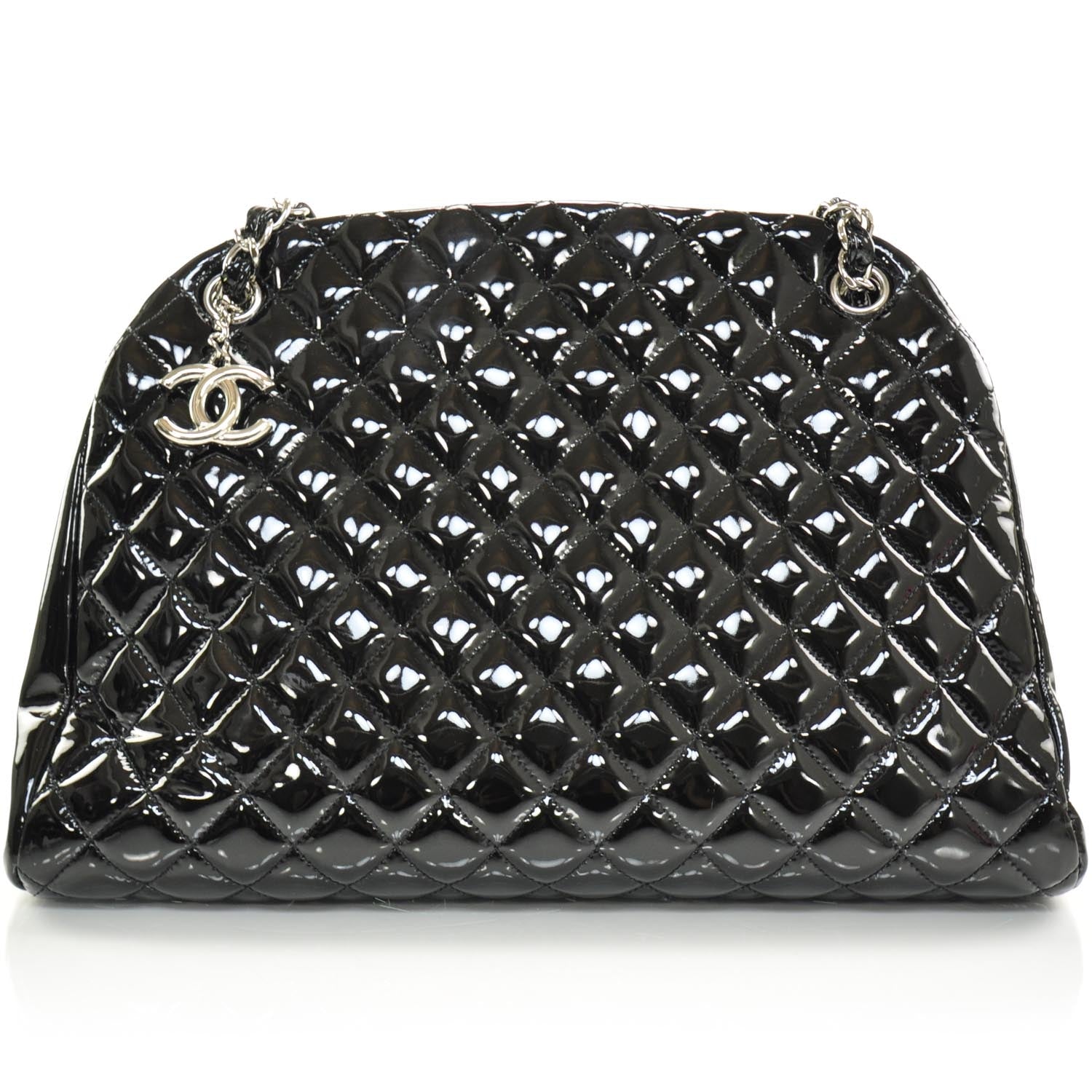 Chanel Patent Quilted Large Just Mademoiselle Black 1 of 10