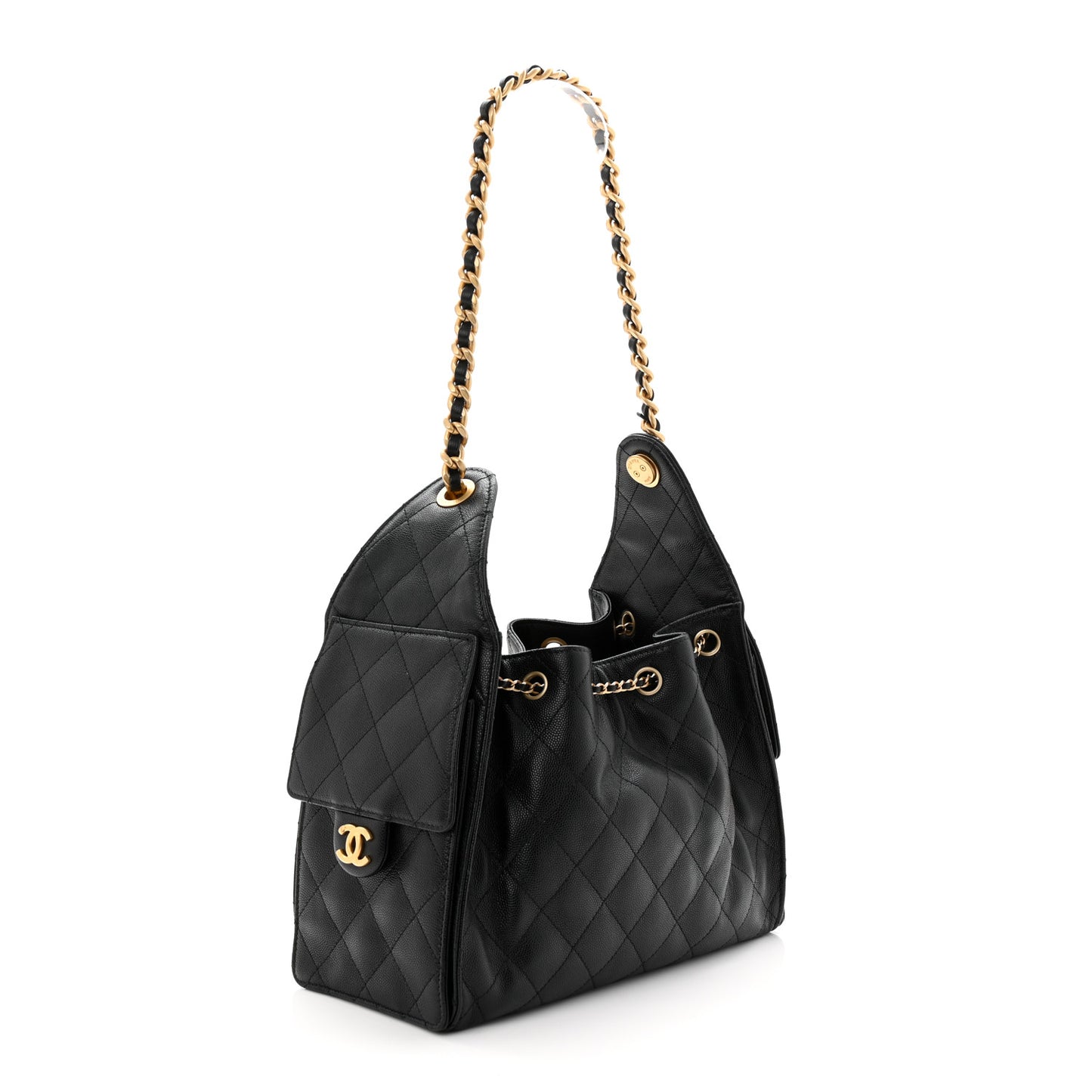 Caviar Quilted Small Chanel 25 Handbag Black