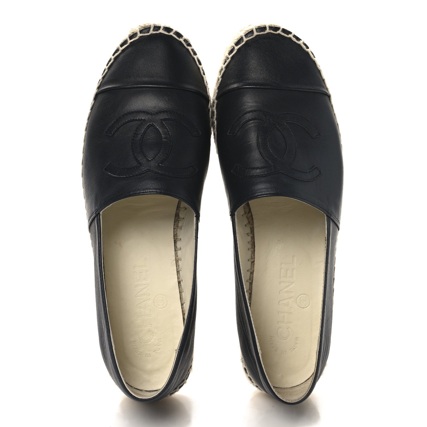 Chanel Lambskin CC Espadrilles 37 Dark Navy 2 of 11