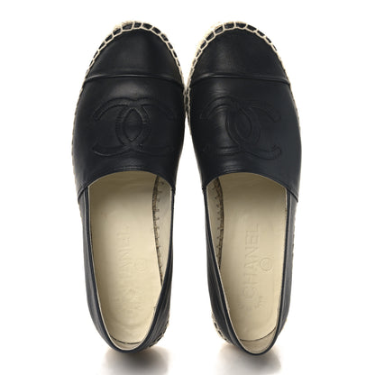 Chanel Lambskin CC Espadrilles 37 Dark Navy 2 of 11