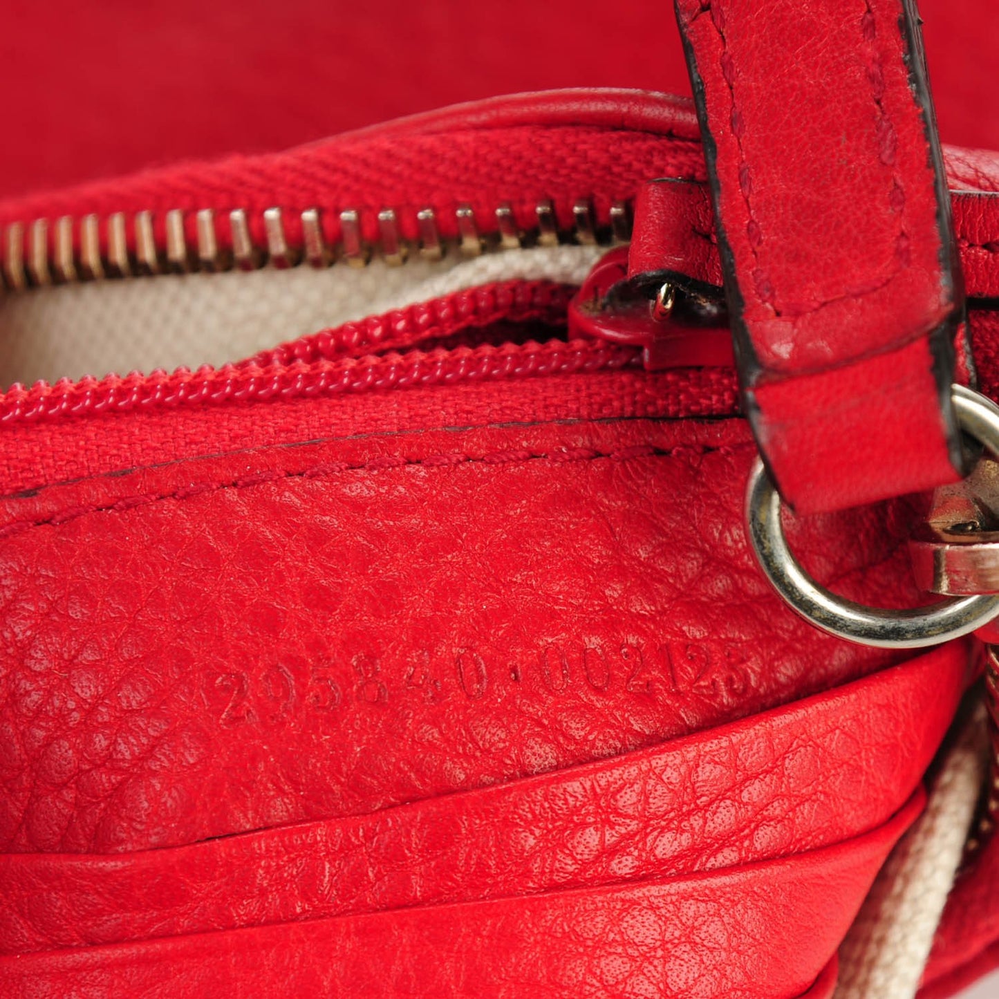 Pebbled Calfskin Soho Wristlet Vibrant Red