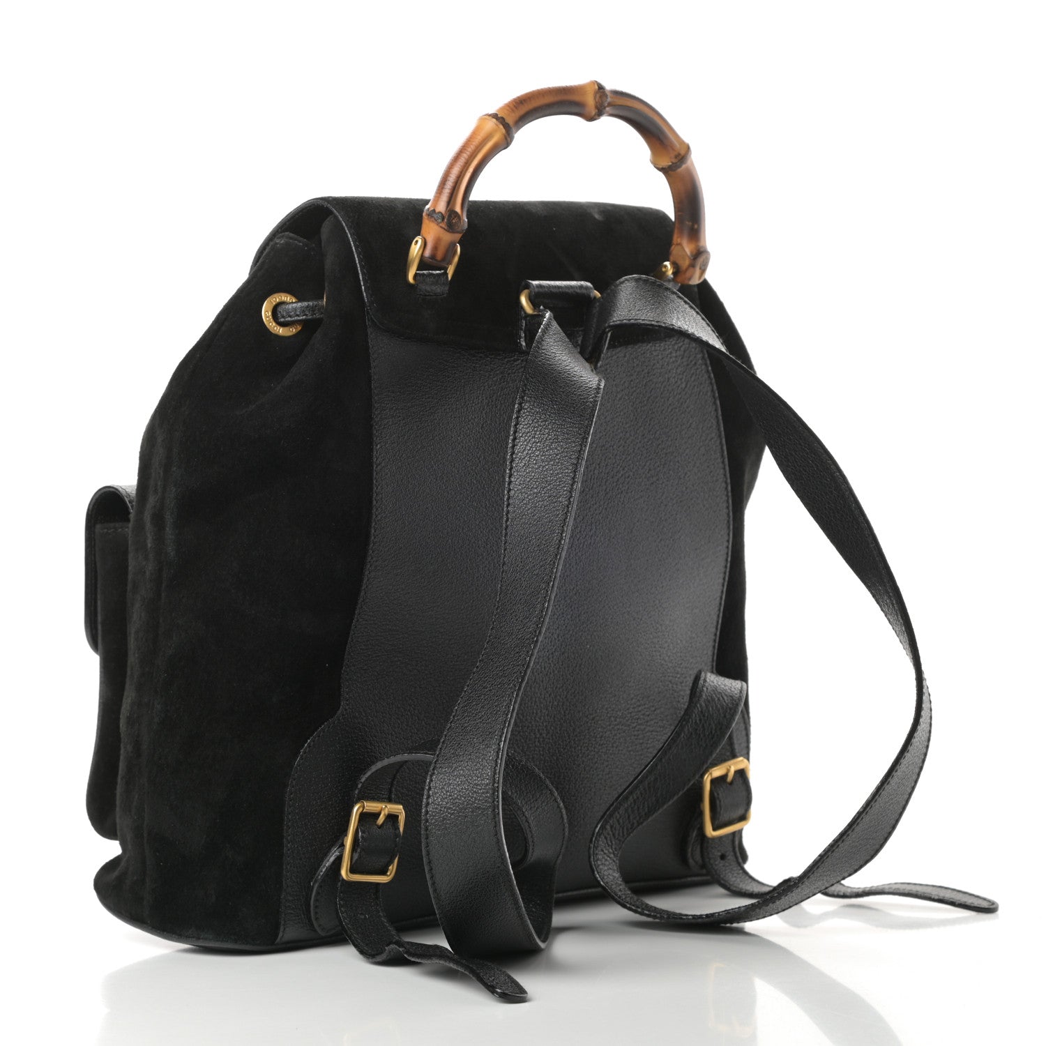 Gucci Suede Bamboo Backpack Black 3 of 10
