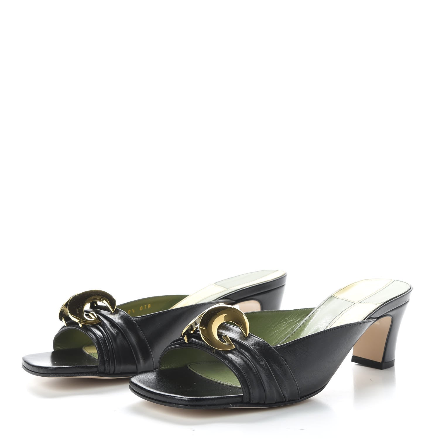 Gucci Malaga Kid Half Moon GG Square Toe Slide Sandals 40.5 Black 3 of 10