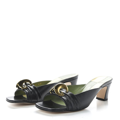 Gucci Malaga Kid Half Moon GG Square Toe Slide Sandals 40.5 Black 3 of 10