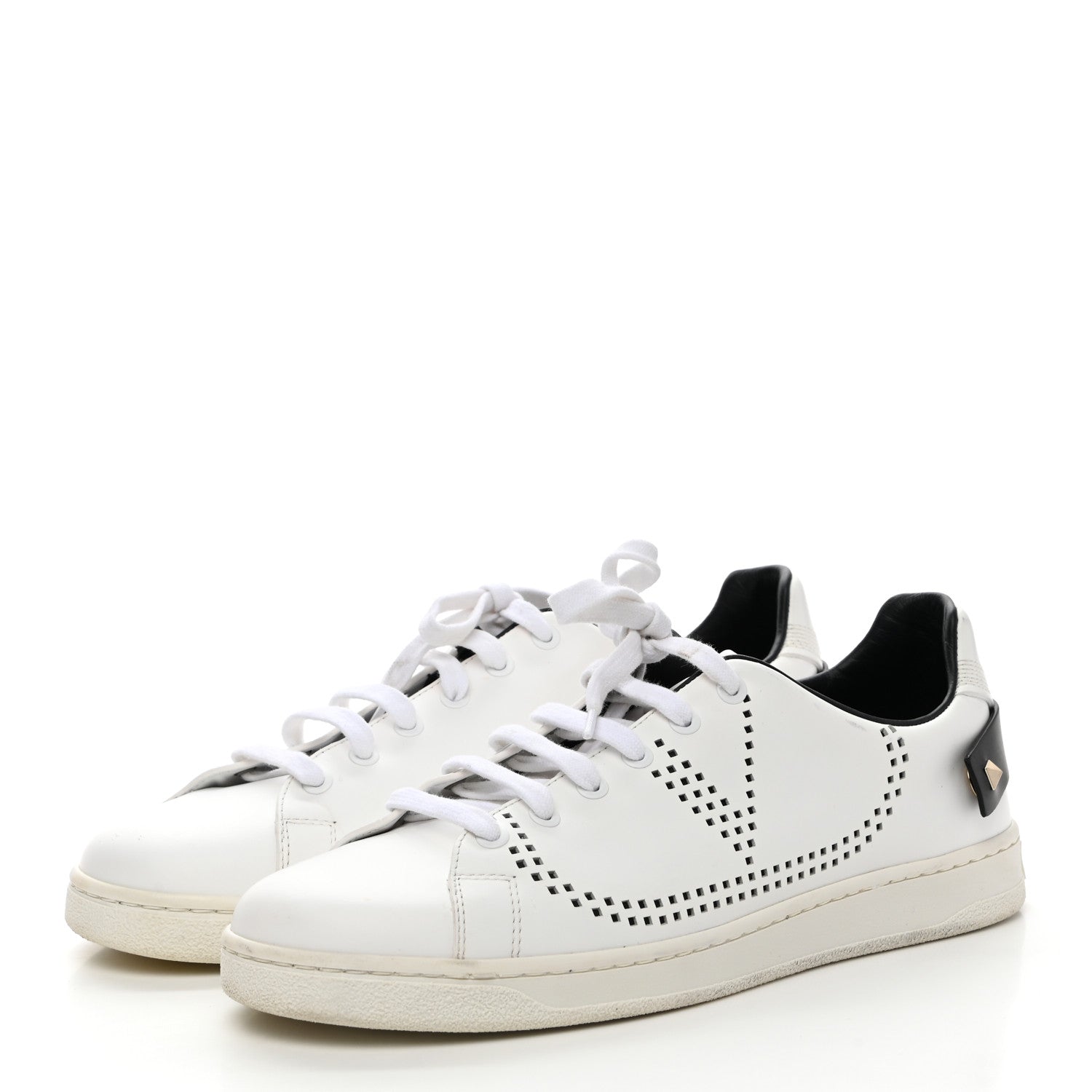 Valentino Garavani Calfskin Womens Backnet Sneakers 40 Black 3 of 10