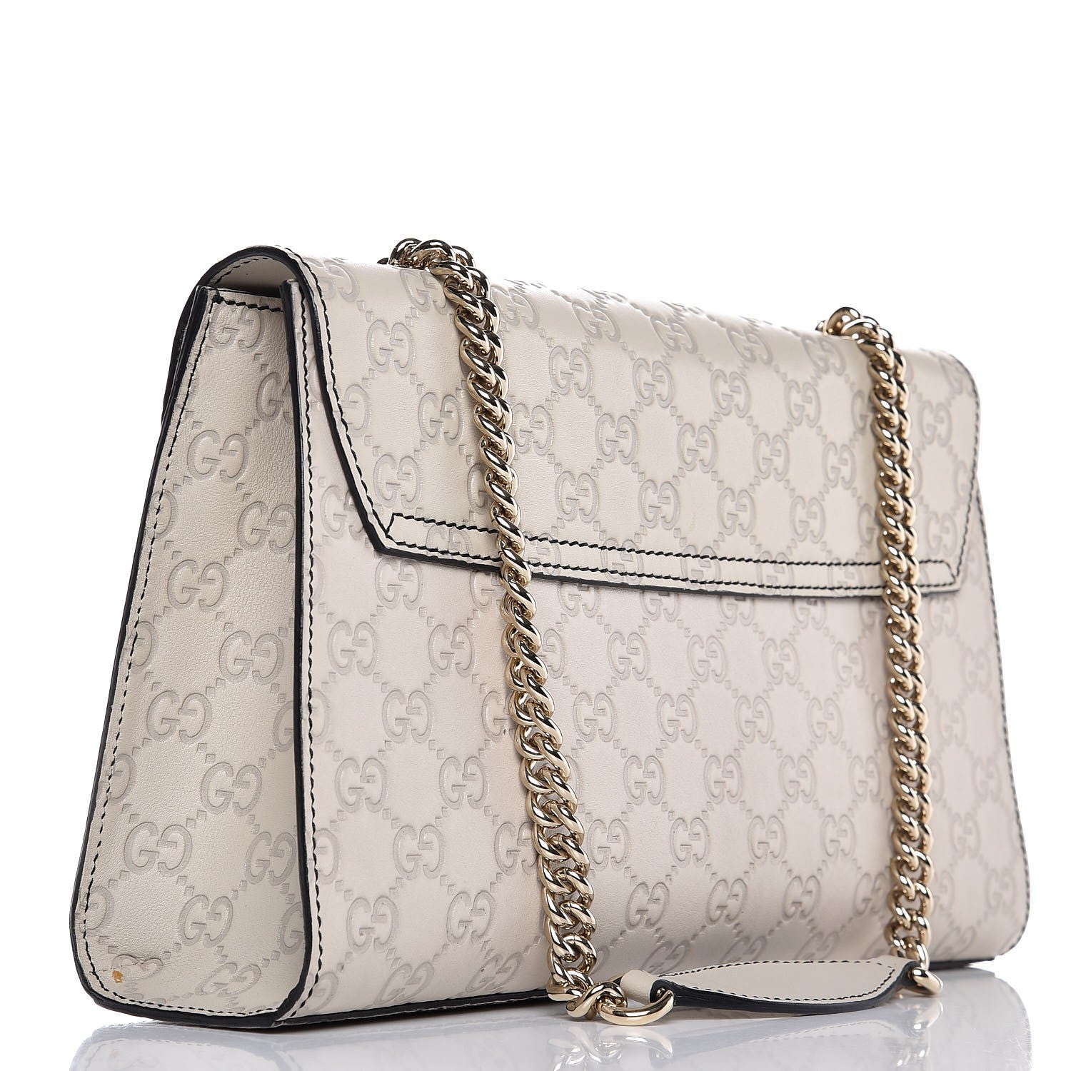 Gucci Guccissima Signature Medium Emily Chain Shoulder Bag Mystic White 2 of 10