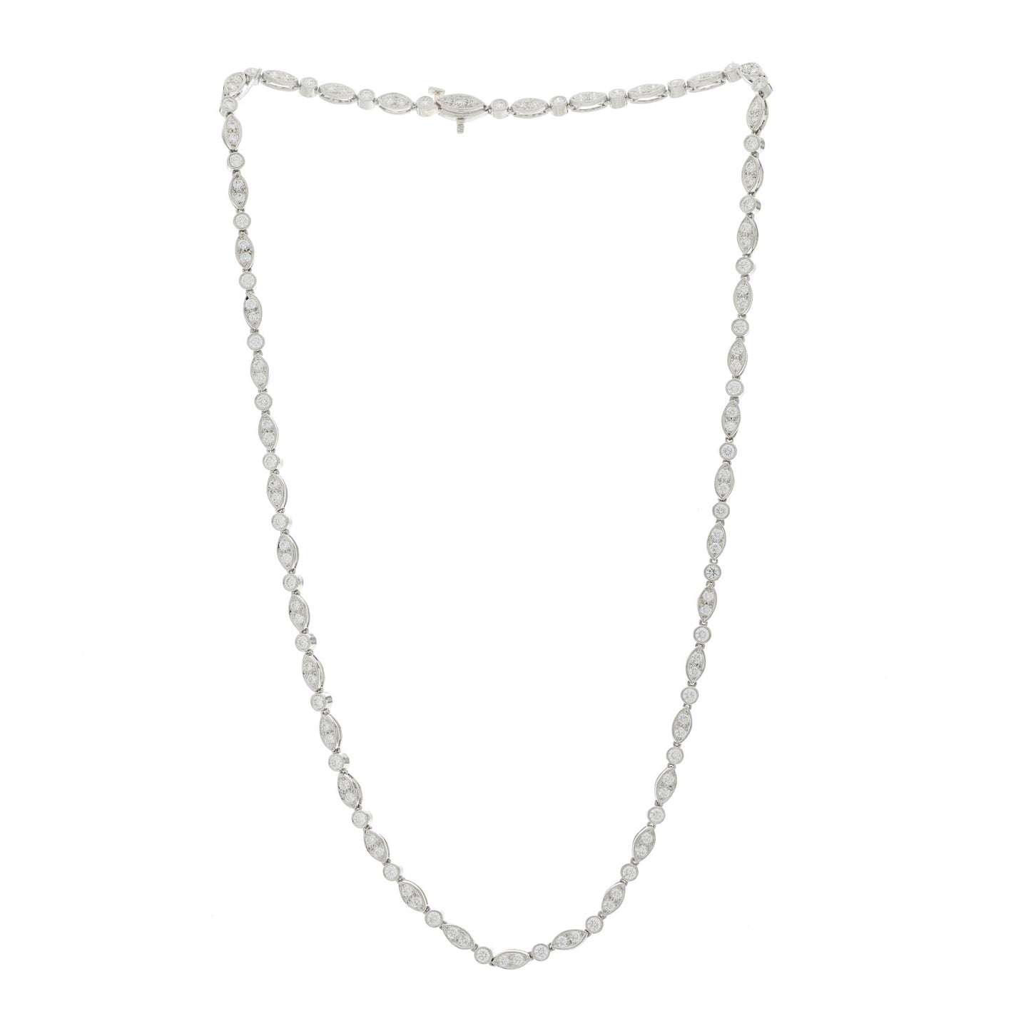 Platinum Diamond Jazz Tennis Necklace