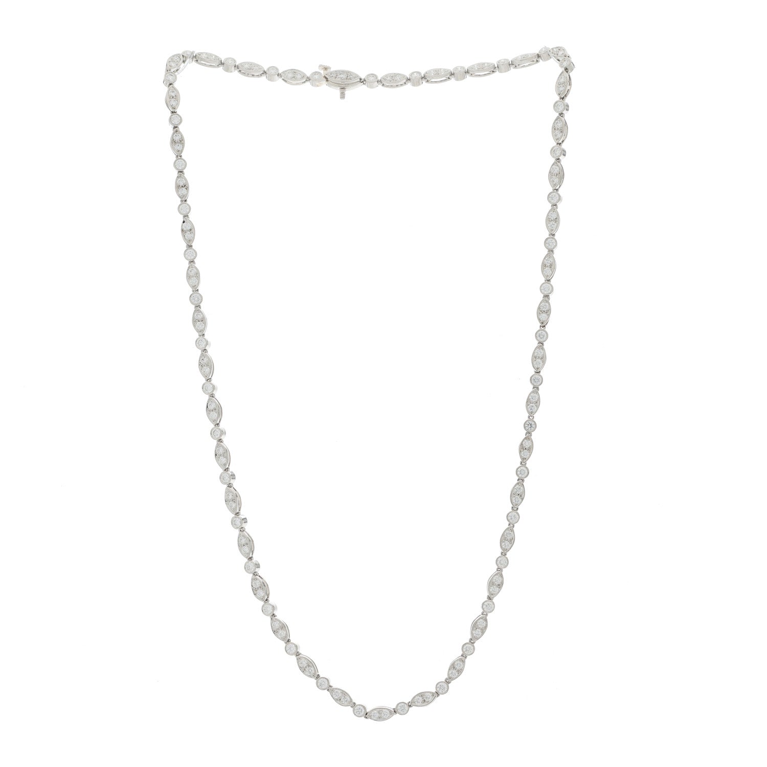 Tiffany Platinum Diamond Jazz Tennis Necklace 2 of 5