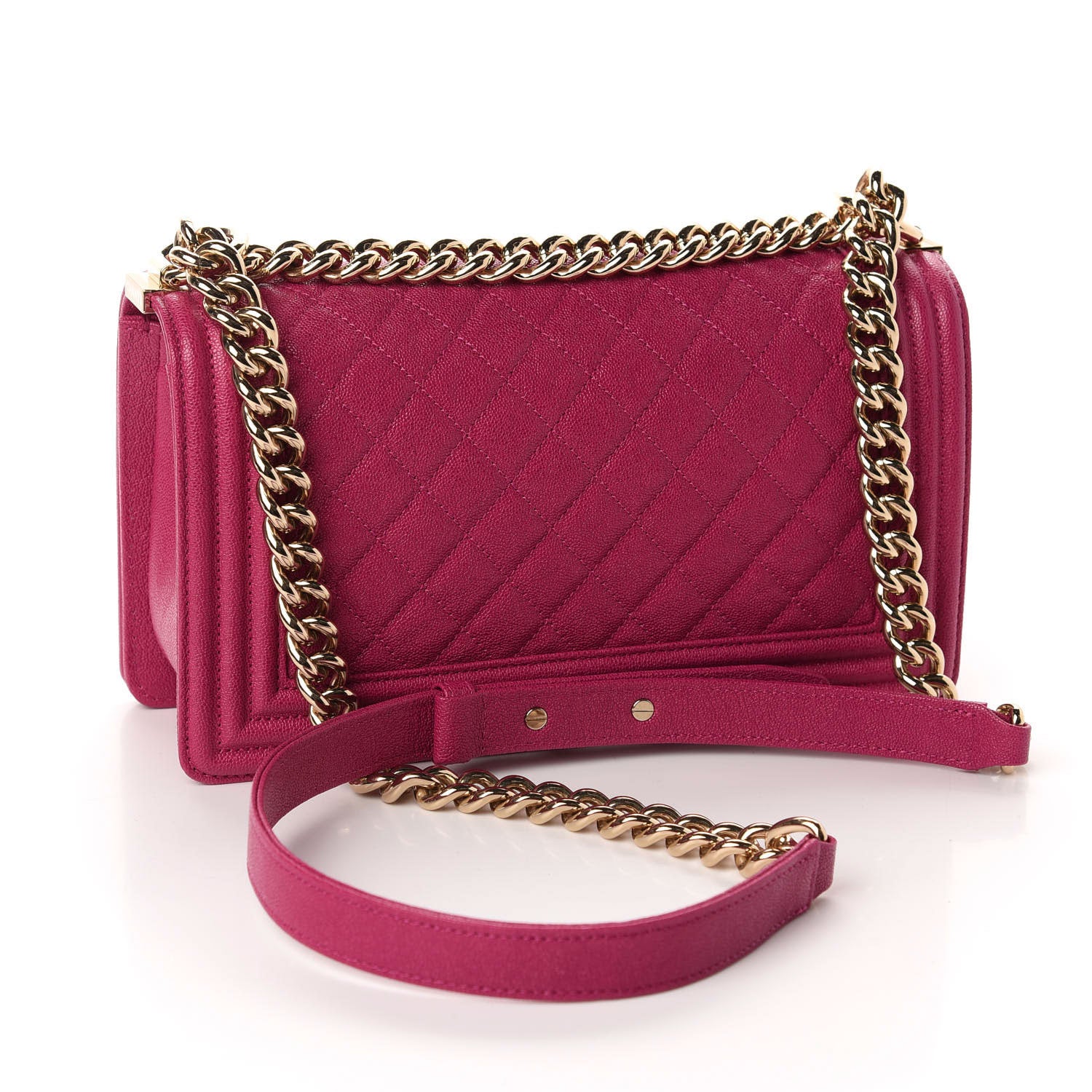 Chanel Caviar Quilted Medium Boy Flap Fuchsia 4 of 11