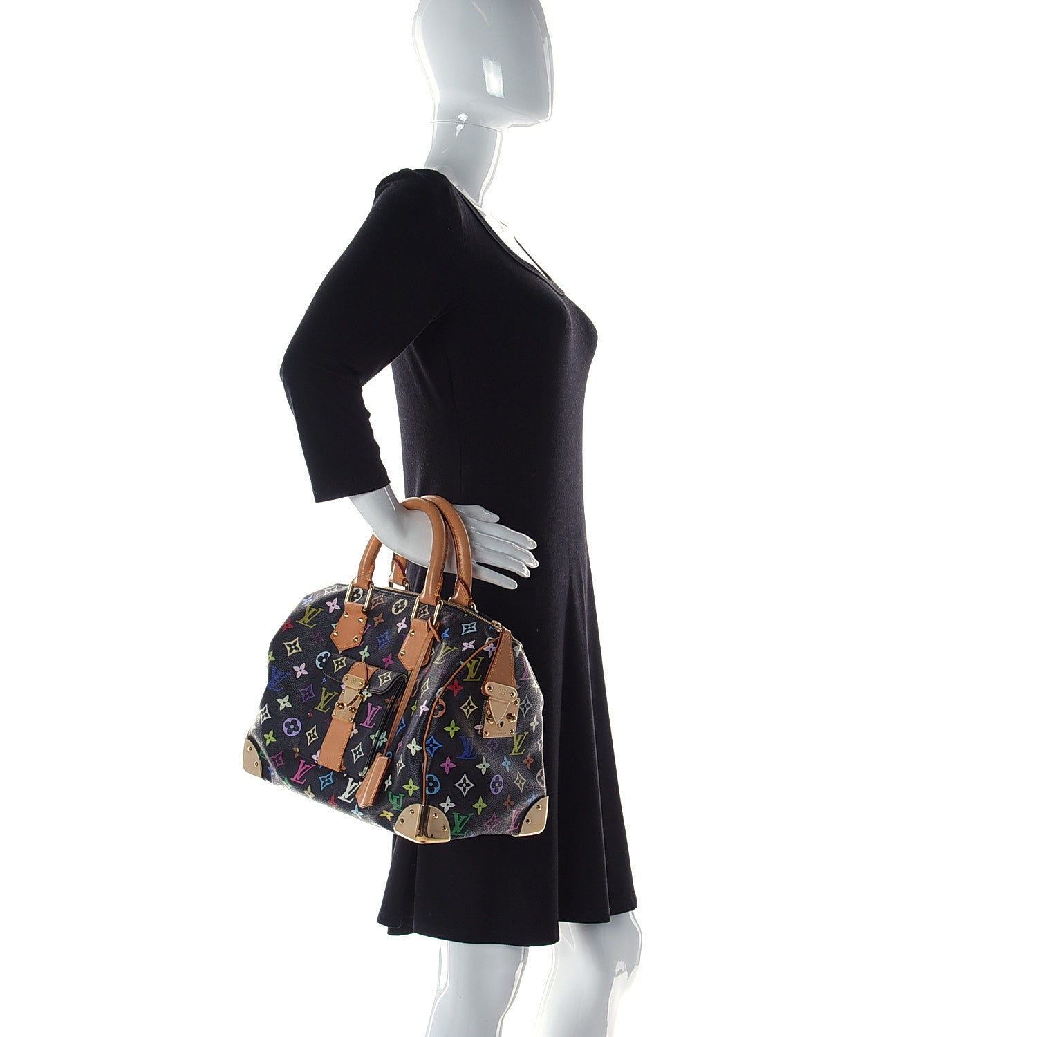 Louis Vuitton Monogram Multicolor Speedy 30 Black 4 of 29