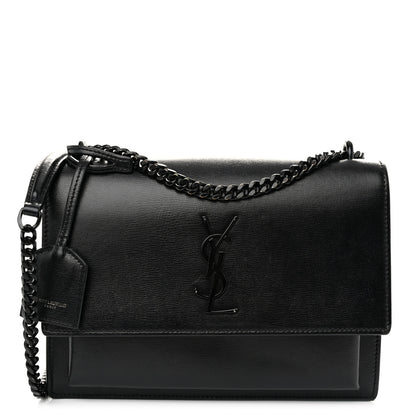 Saint Laurent Calfskin Medium Monogram Monochrome Sunset Black 1 of 9