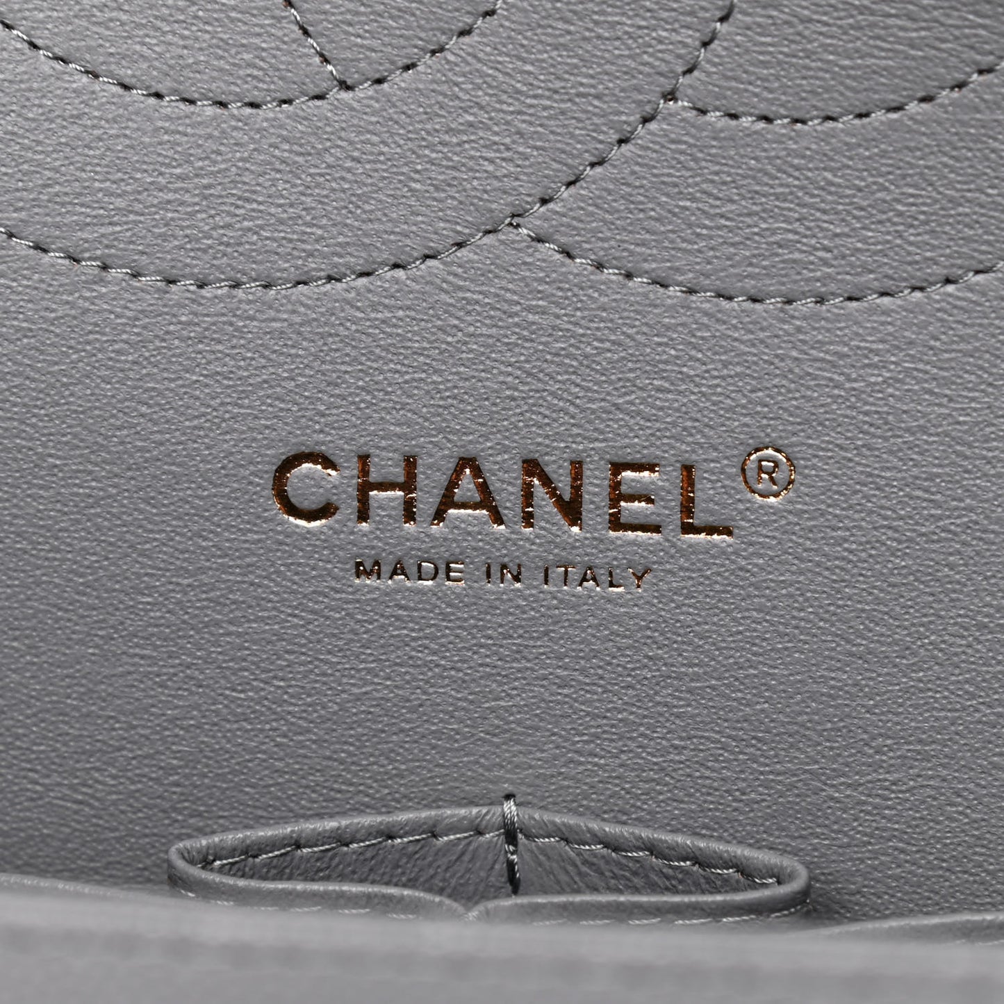 Caviar Quilted Jumbo Double Flap Grey