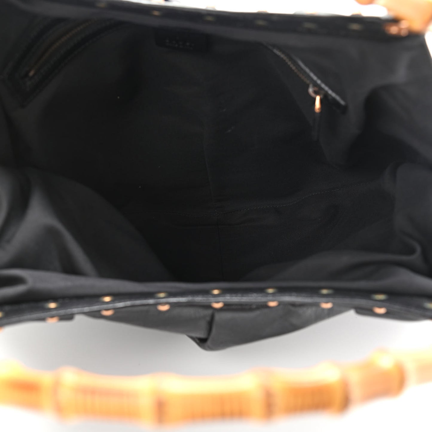 Calfskin Bamboo Top Handle Bag Black