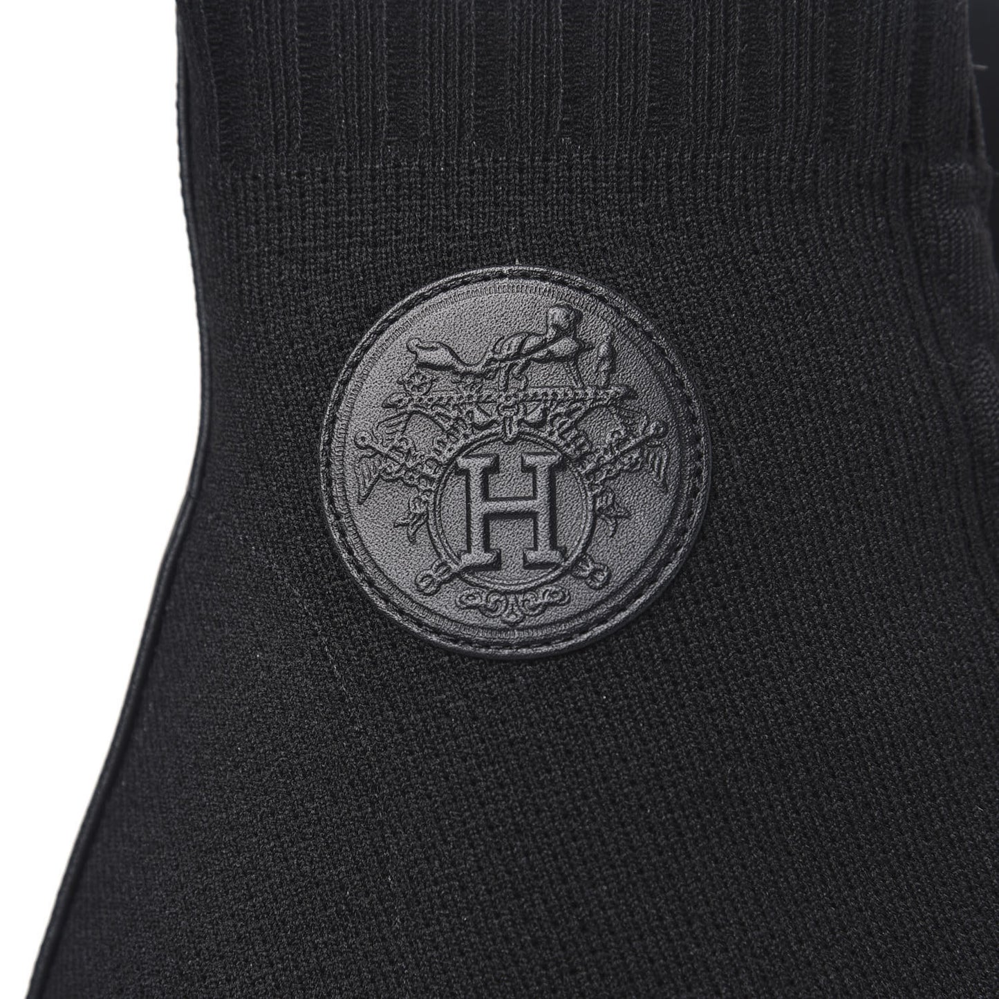 Knit Calfskin Volver Ankle Boots 37 Black