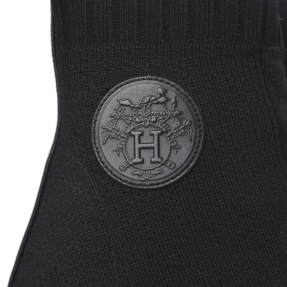 Hermes Knit Calfskin Volver Ankle Boots 37 Black 8 of 9
