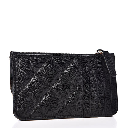 Chanel Caviar Quilted Flap Zip Card Holder Black 2 of 7