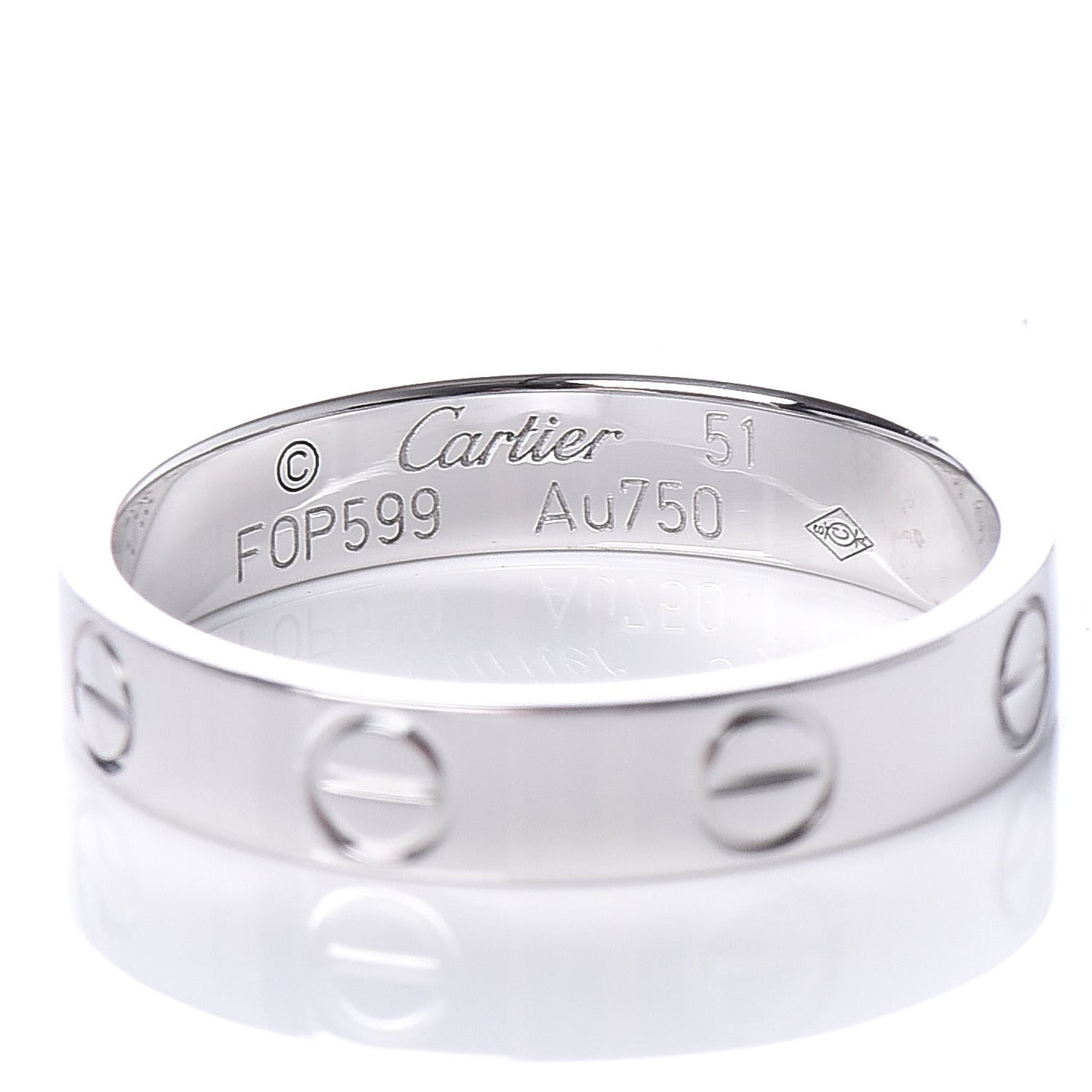 18K White Gold 3.5mm LOVE Wedding Band Ring 51 5.75