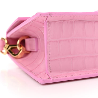 Jacquemus Calfskin Crocodile Embossed Le Grand Bambino Pink 8 of 10