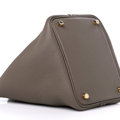 Hermes Taurillon Clemence Picotin Lock 18 PM Etoupe 7 of 8