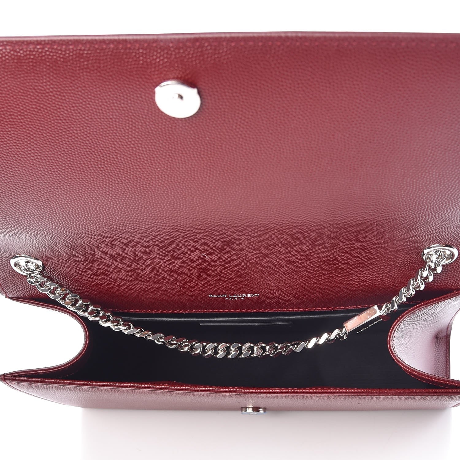 Saint Laurent Grain De Poudre Medium Monogram Kate Satchel Dark Red 5 of 6