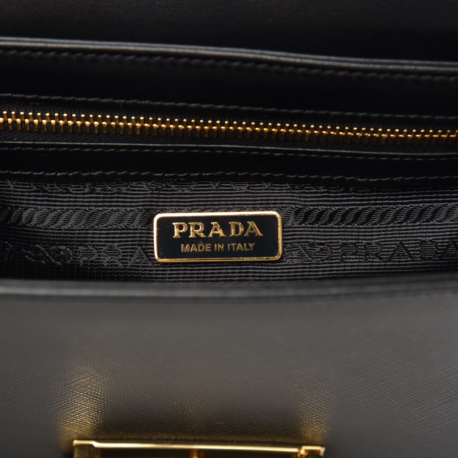 Prada Saffiano Lux Embleme Flap Shoulder Bag Black 6 of 8