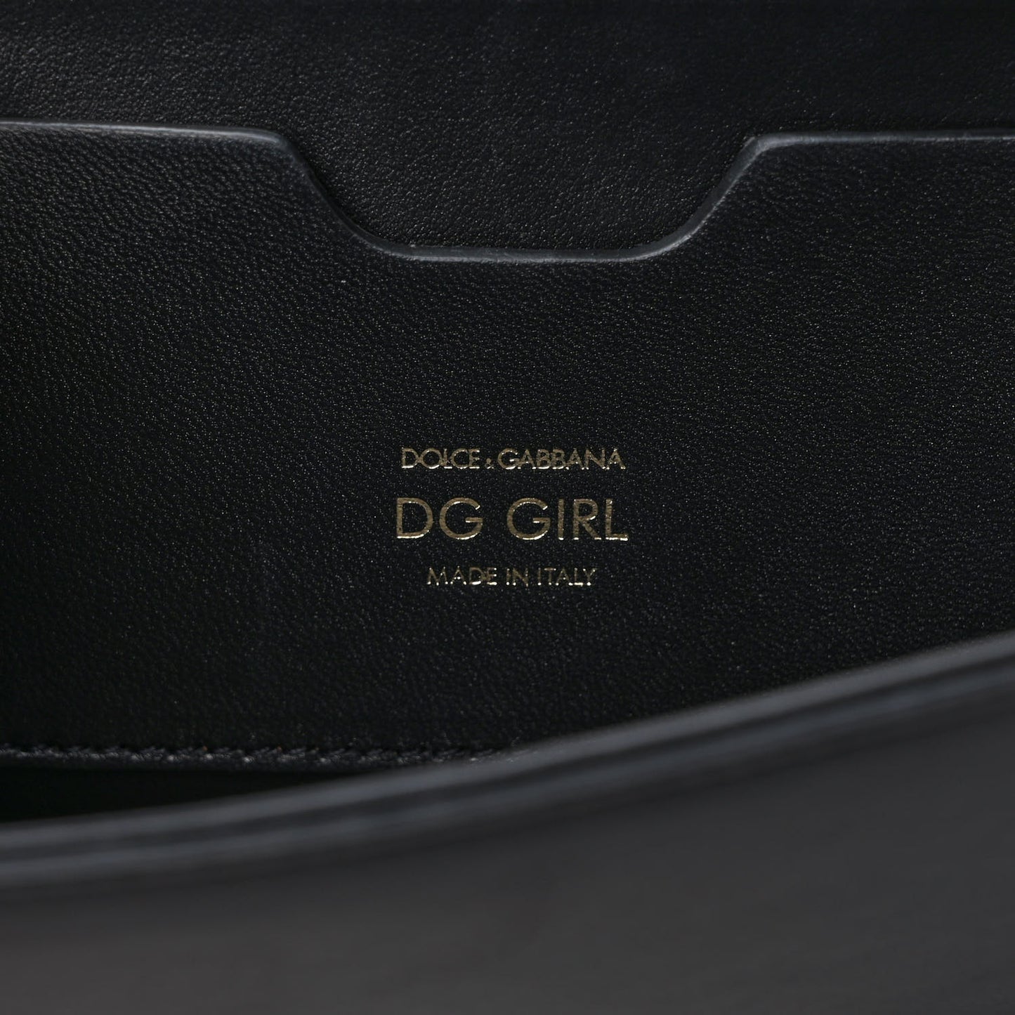 Calfskin DG Girls Phone Shoulder Bag Black