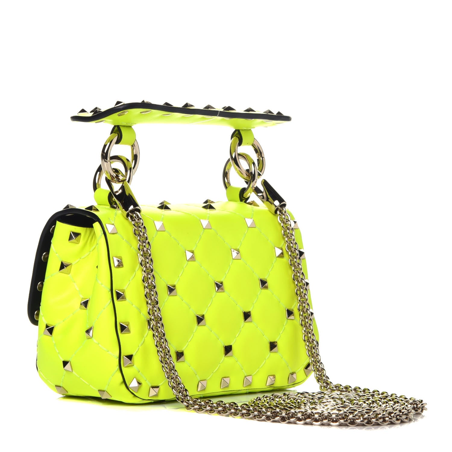 Valentino Garavani Calfskin Micro Rockstud Spike Shoulder Bag Lime 3 of 8