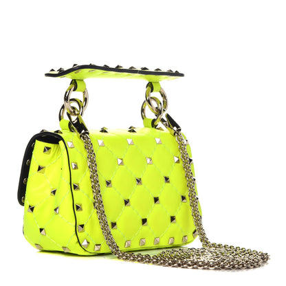Valentino Garavani Calfskin Micro Rockstud Spike Shoulder Bag Lime 3 of 8