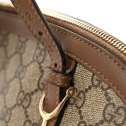Gucci GG Supreme Monogram Margaux Calfskin Small Nice Top Handle Dome Bag Beige Ebony Acero 16 of 18