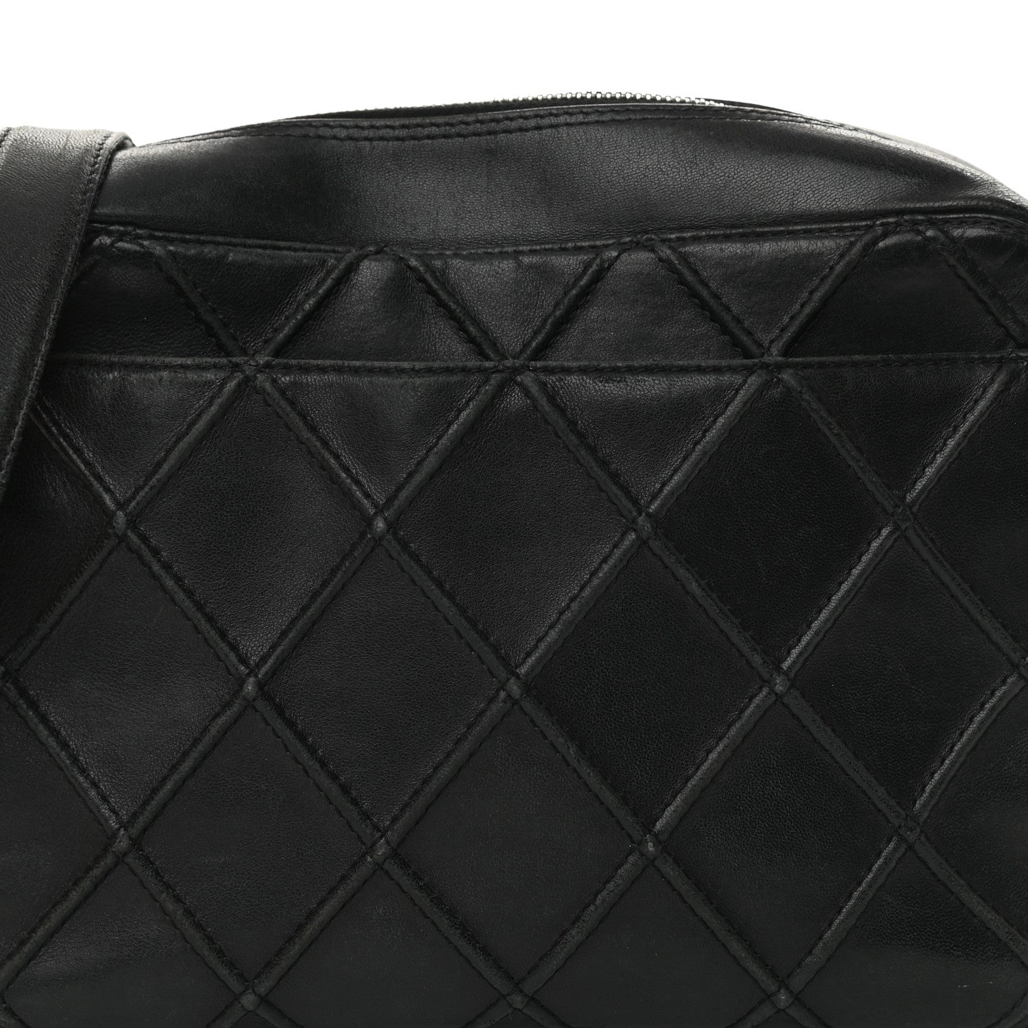 Chanel Lambskin Stitched Camera Case Black 7 of 10