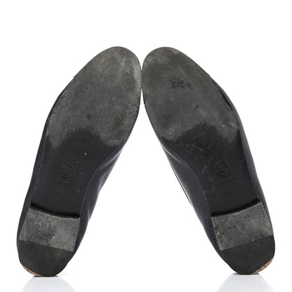 Chanel Goatskin Patent CC Cap Toe Ballerina Flats 39 Black 5 of 15