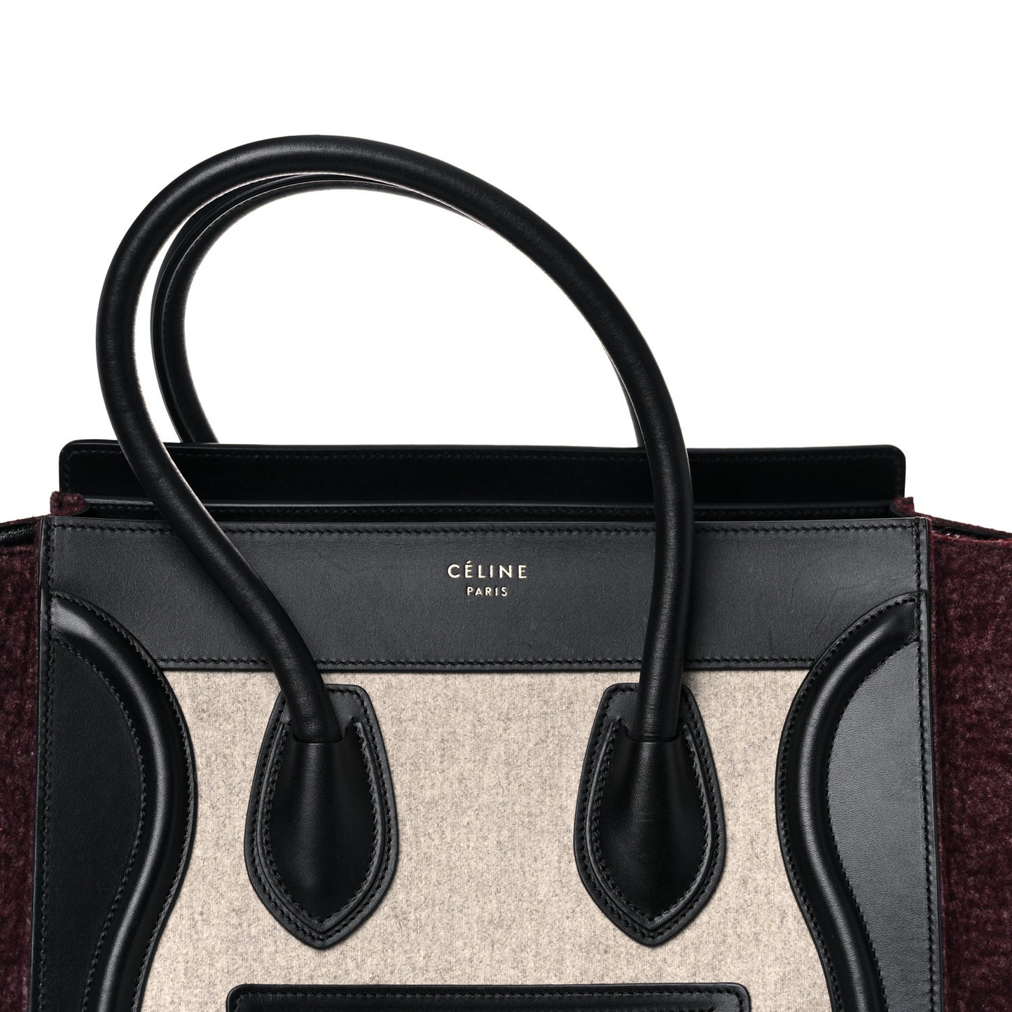 Felt Smooth Calfskin Micro Tri-Color Micro Luggage Beige
